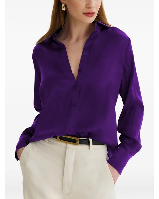 Framboise Purple Fremont Silk Shirt