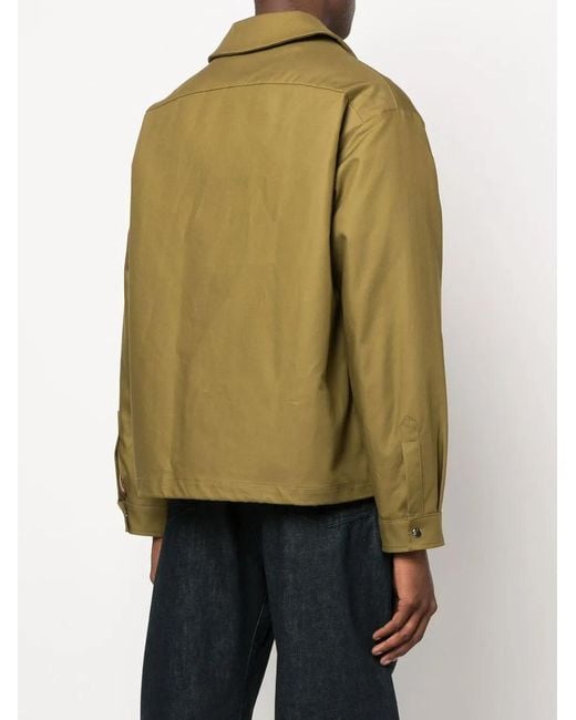 Costumein Green Notched-Collar Shirt Jacket for men