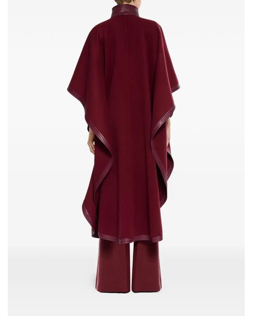 Elie Saab Red High-Neck Cape
