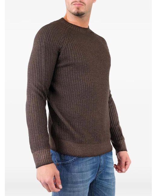 Al Duca D'aosta Gray Ribbed-Knit Reversible Sweater for men