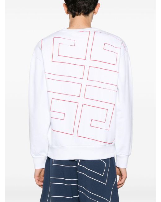 Givenchy White 4g Printed Cotton Sweatshirt for men