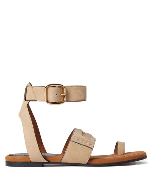Stella McCartney White Sandalen aus Wildleder