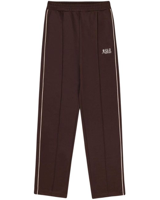 Sporty & Rich Brown Action Side-stripe Track Pants