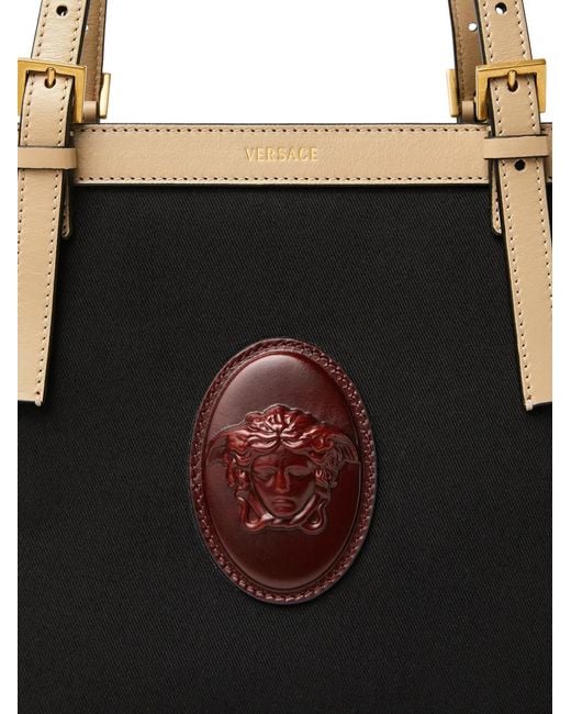 Versace Black Rivière Canvas Tote