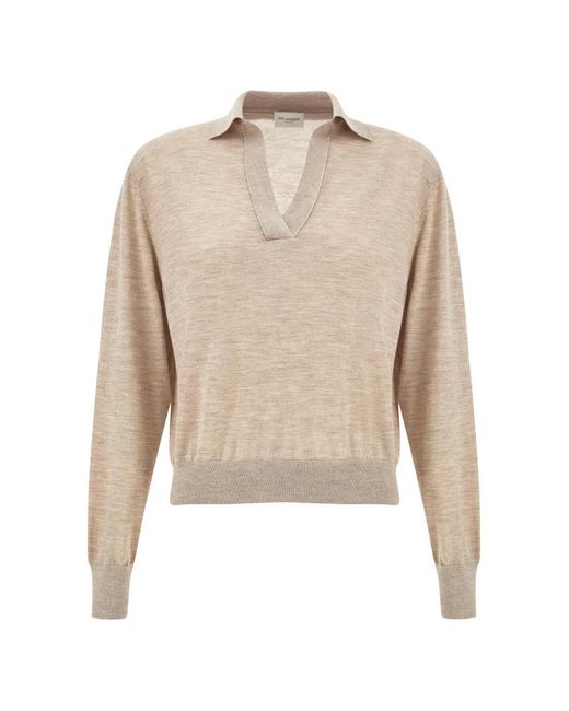 Paul & Shark Natural V-Neck Knitted Cashmere Polo Top