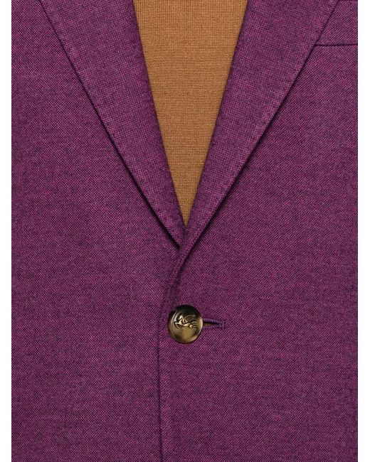 Etro Purple Single-Breasted Blazer for men