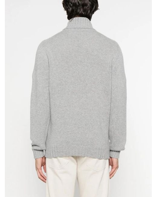 Fedeli Gray Turtleneck Sweater for men