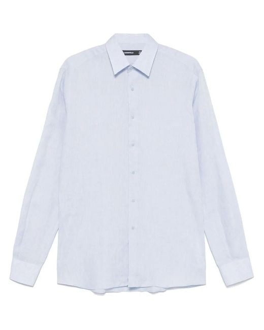 Karl Lagerfeld White Linen Shirt for men