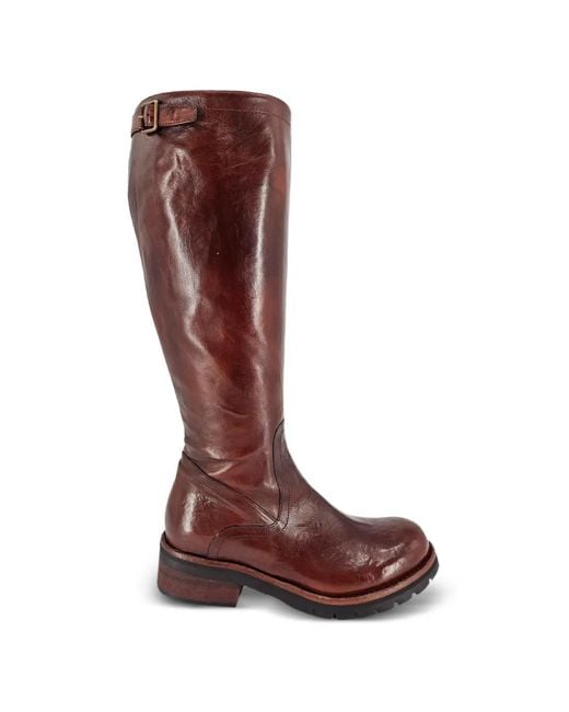 Madison Maison Red Leather Knee-High Boots