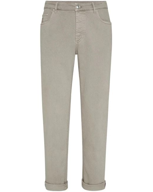 Brunello Cucinelli Gray Five-Pocket Jeans for men