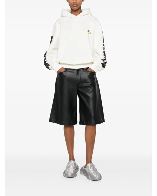 Barrow White Cotton Hoodie