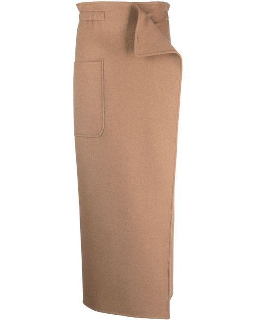 Falda recta con bolsillo de parche Max Mara de color Brown