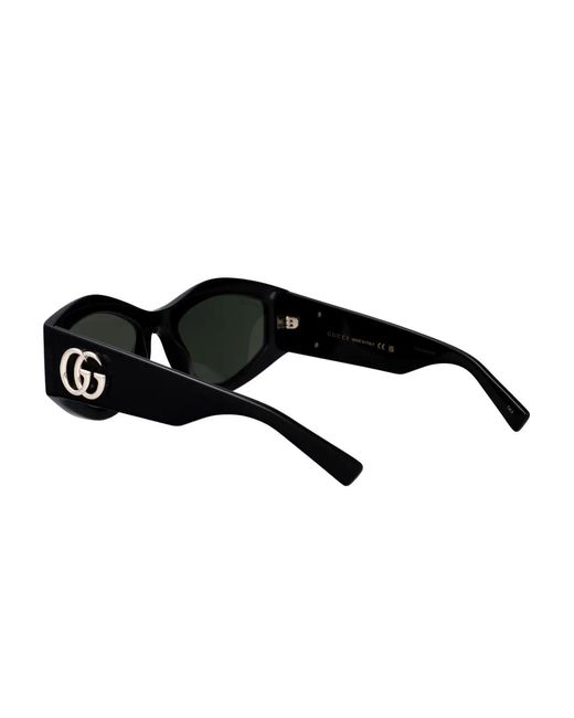 Gucci Black Geometric-Frame Sunglasses
