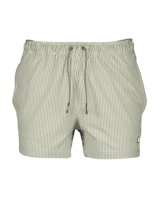 K-Way Green Short De Bain Hazel Rayé for men