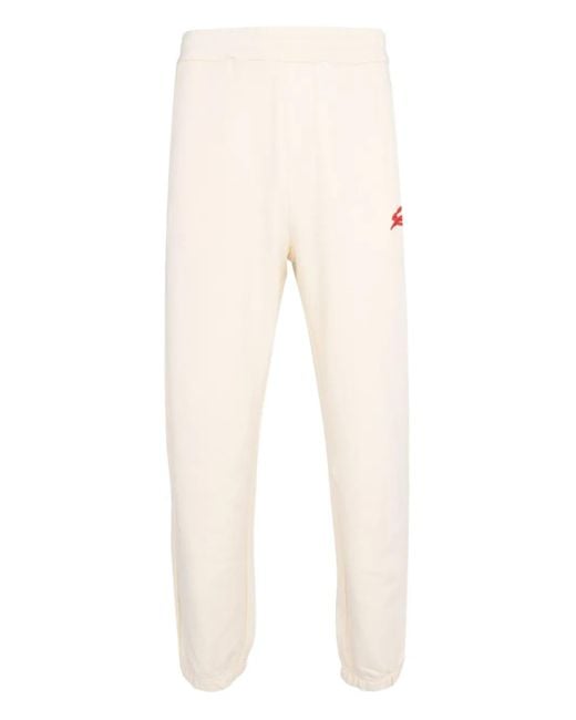 MSGM Natural Embroidered Fleece Track Pants for men