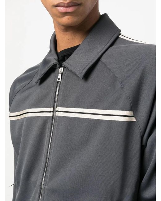 Palm Angels Gray Tape-Trim Track Sweatshirt for men