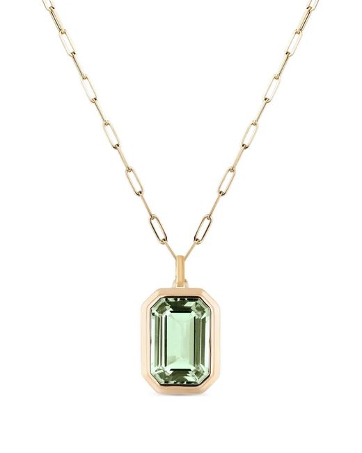 Goshwara Metallic Collier Manhattan Serti De Prasiolite