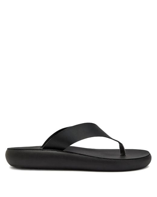 Ancient Greek Sandals Black Charys Comfort Leather Flatform Sandals