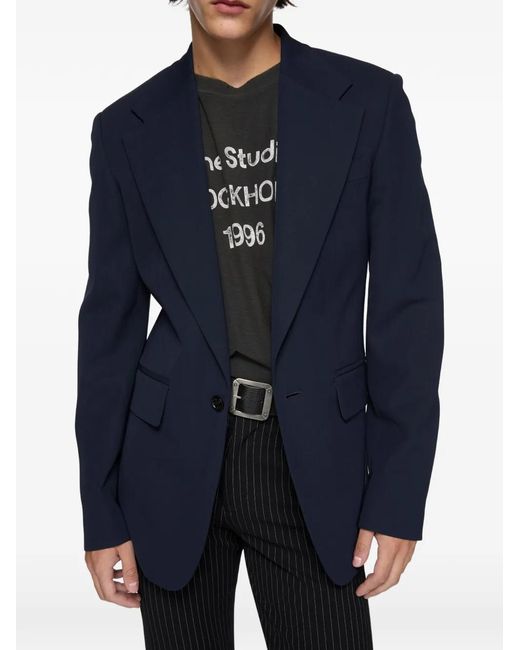 Acne Blue Notched-Lapel Jacket for men