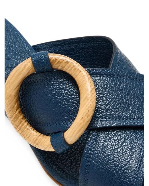 Pedro Garcia Blue Uxia Wooden-Buckle Sandals