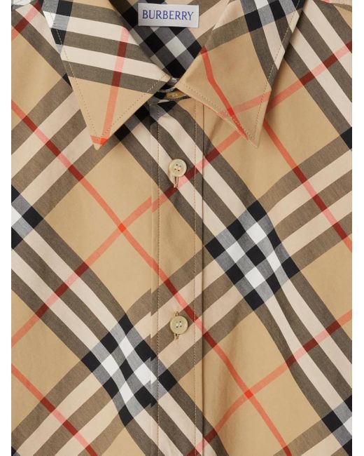 Burberry Hemd Check Aus Seide in Brown für Herren