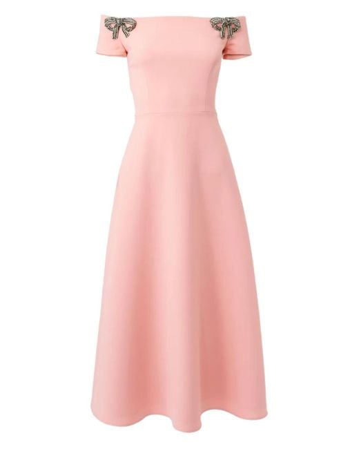Abito Midi Con Applicazione di Carolina Herrera in Pink