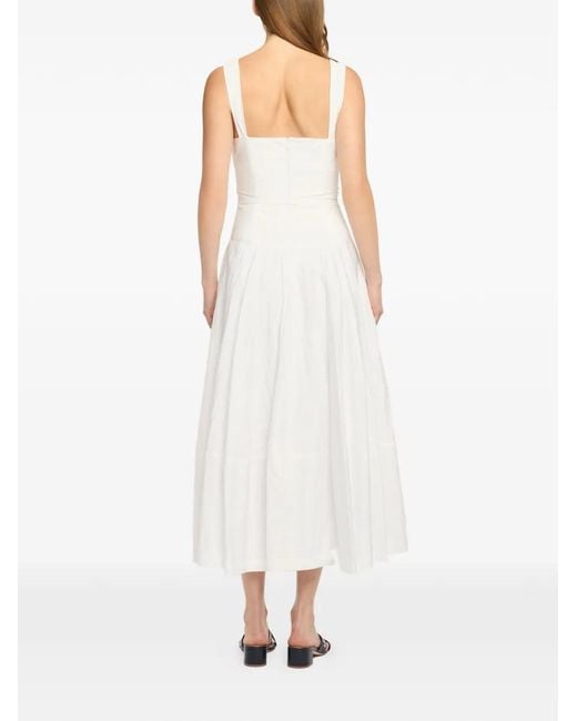 Cinq À Sept White Jerome Sweetheart-Neck Tie Midi Dress