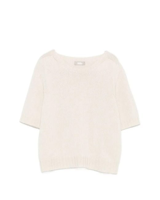 Kiltie White Verbier Short-Sleeve Sweater