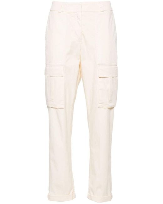 Peserico Natural Cropped-Hose mit aufgesetzten Taschen