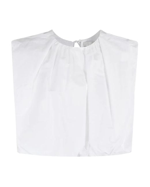 Tela White Pleated Detail Blouse