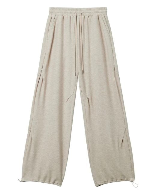 B+ AB White Drawstring-Fastening Track Pants