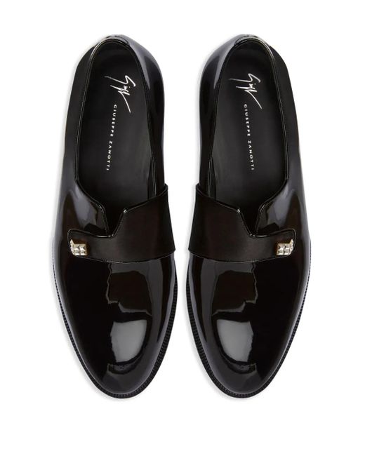 Giuseppe Zanotti Black Marty Patent Leather Loafers for men
