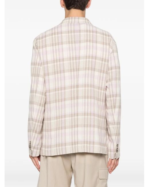 Manuel Ritz Natural Nuvola Check-Pattern Jacket for men