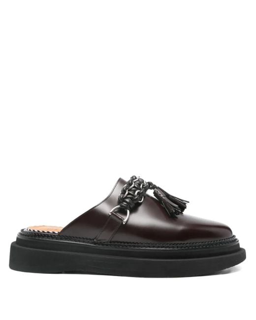 Toga Virilis Black Pulla Leather Mules for men