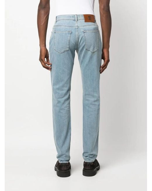 Corneliani Blue Mid-Rise Straight-Leg Jeans for men