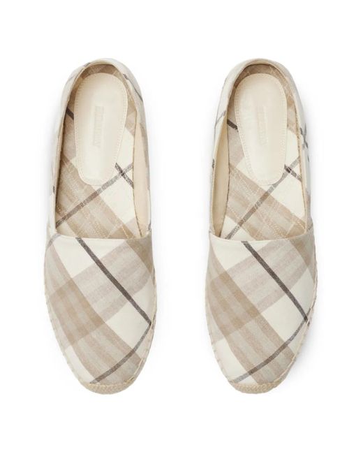 Burberry White Check Mews Espadrilles