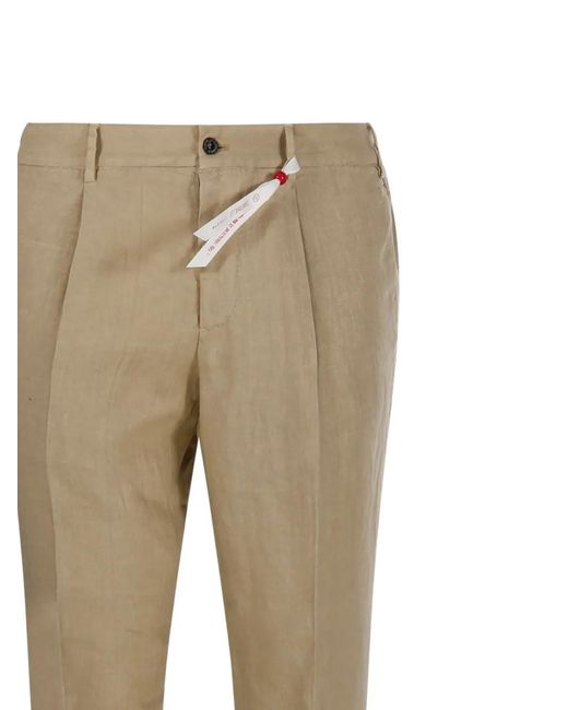Santaniello Natural Irno Pleated Trousers for men