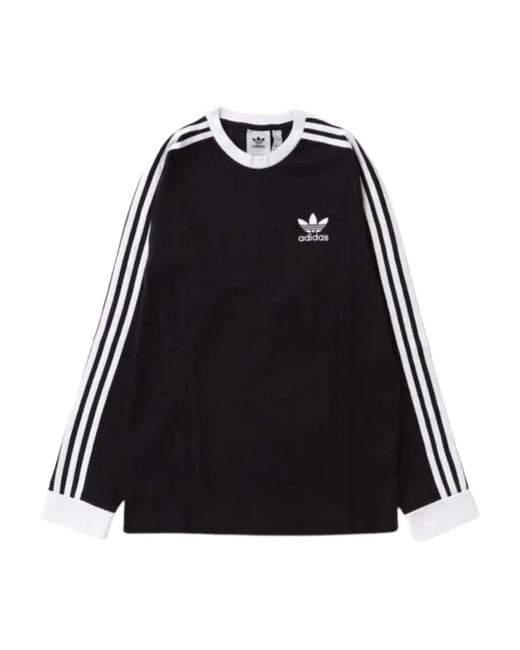 メンズ Adidas スリーストライプ ロングtシャツ Black