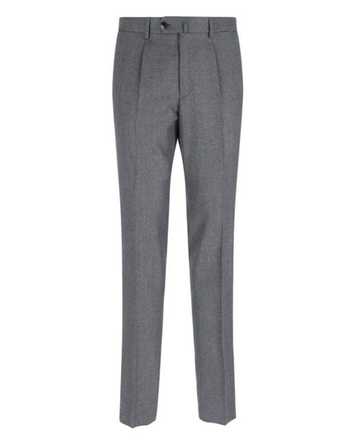 Caruso Gray Single-Breasted Wool Suit for men