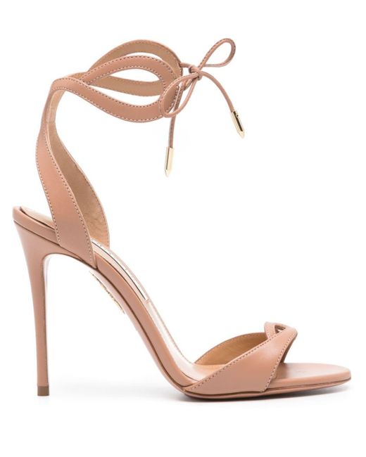 Aquazzura Pink 105mm Tessa Leather Sandals