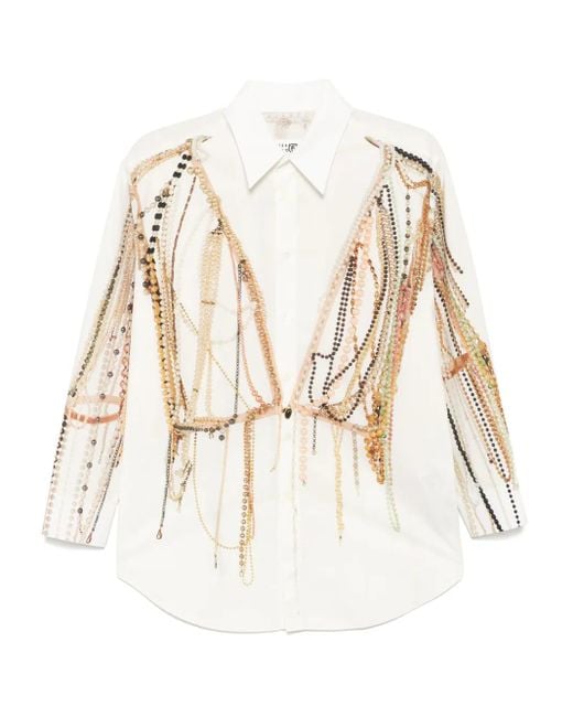 MM6 by Maison Martin Margiela Natural Long-Sleeved Shirt