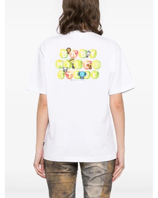 A Bathing Ape White Printed T-Shirt