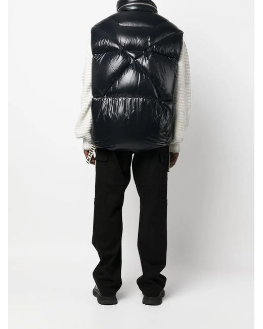 Khrisjoy Black Logo-Drawstring Down Gilet for men