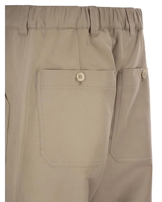 Pantalones Con Cordones Y Bolsillo De Parche Brunello Cucinelli de hombre de color Natural