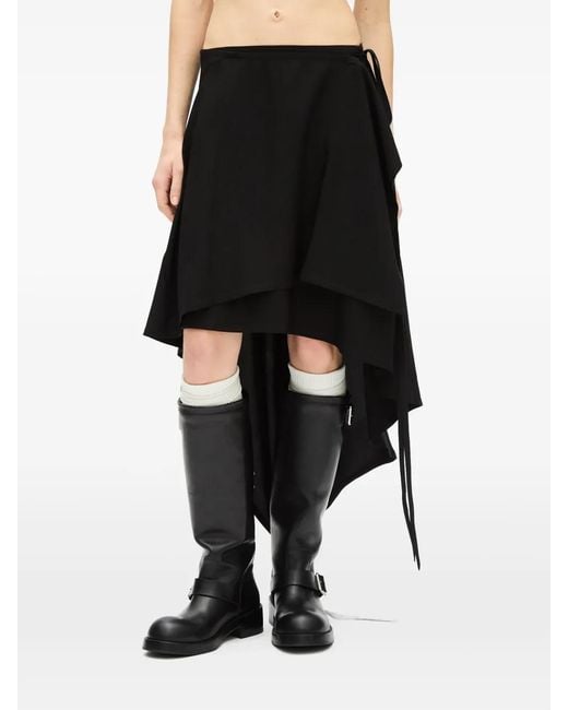 Ann Demeulemeester Black Layered Asymmetric Skirt