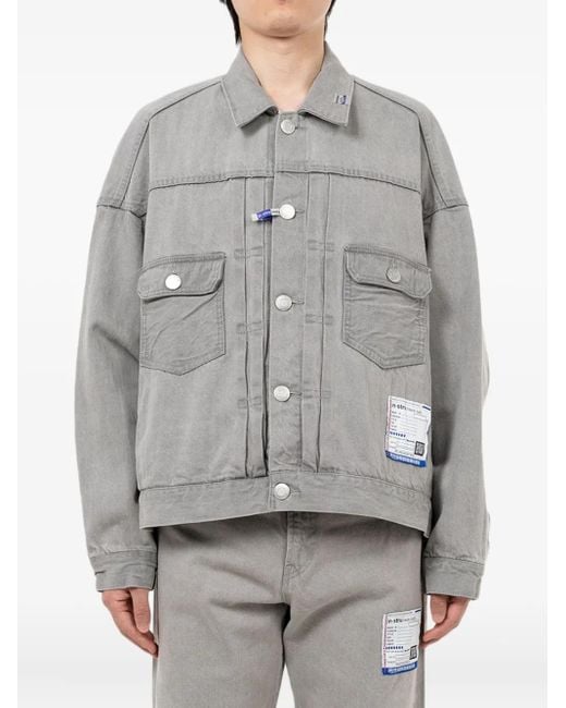 in・stru(men-tal) Gray Bleached Denim Jacket for men