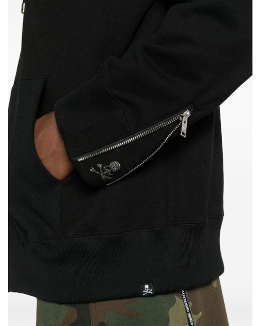 Mastermind Japan Black Logo-embellished Cotton Hoodie for men