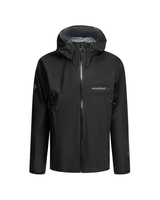 Montbell Black Rain Trekker Logo-Print Hooded Jacket for men