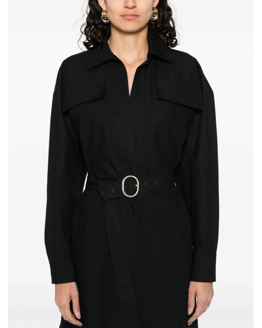 Jil Sander Black Cotton Midi Dress