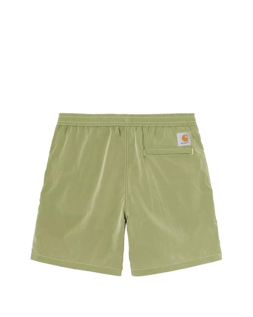 Carhartt Green Canby Logo-Embroidered Swim Shorts for men